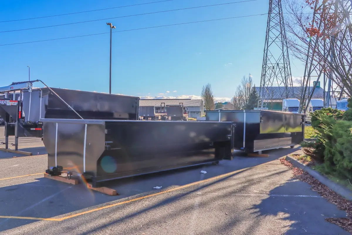 Roll-off dumpster ready for waste disposal at job site for Commercial Dumpster Rental in Fairview Park